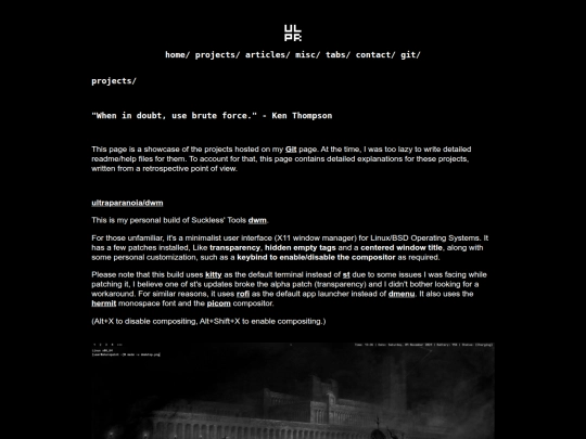 projects screenshot