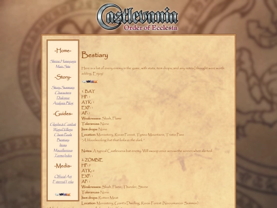 shrines/ooe/bestiary screenshot