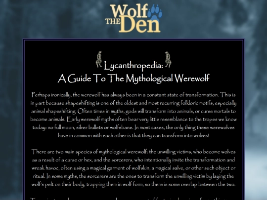 shrines/wolves/lycanthropedia screenshot