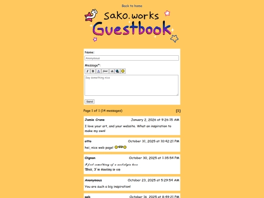 guestbook screenshot