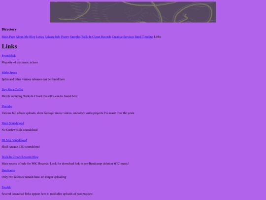 links screenshot
