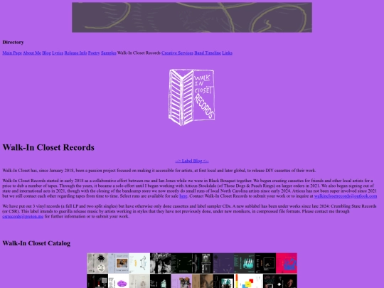 walk-in-closet-records screenshot