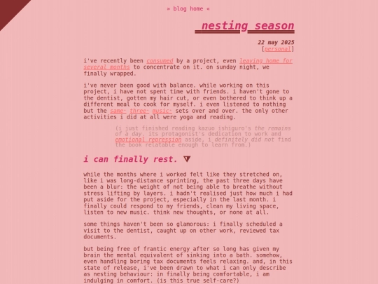 blog/cozy screenshot