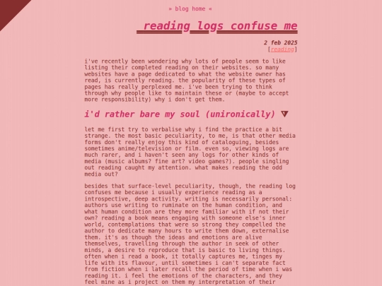 blog/readinglogs screenshot