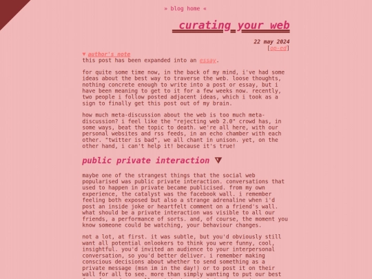 blog/webcurating screenshot
