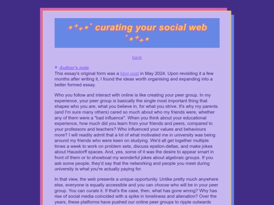 essays/webcurating screenshot