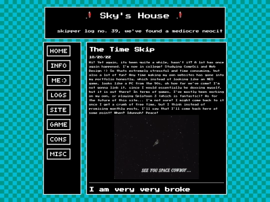 main sites/log screenshot