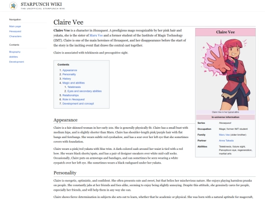 characters/claire/lore screenshot