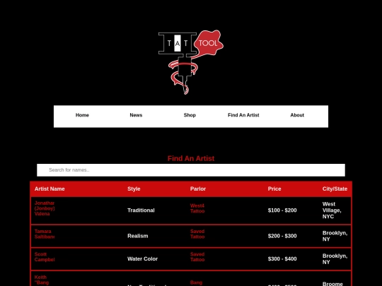 findanartist screenshot