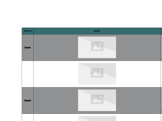 table screenshot
