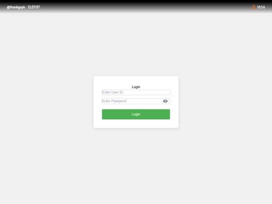 login screenshot