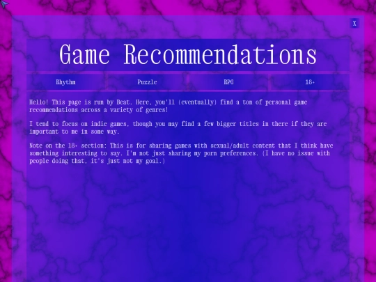 beat/gamerecs screenshot