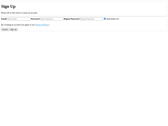 signuptest screenshot