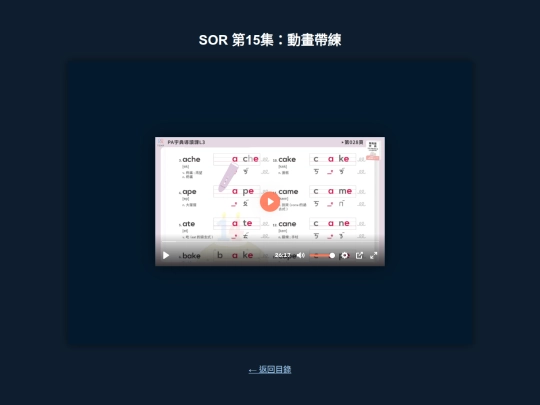 SOR/sor_15_動畫帶練 screenshot