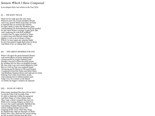 Sonnets screenshot