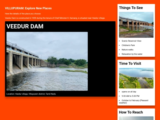 mit/touristo/af vpm/places in villupuram/veedur dam screenshot