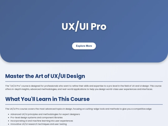 uiux assamble/complete pg ui and ux/uiux assamble/course single/UXUI Pro screenshot