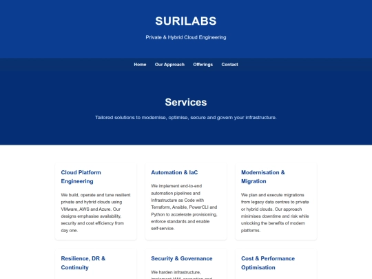 services screenshot