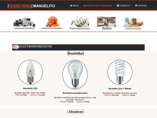 html/productos-o-servicios screenshot
