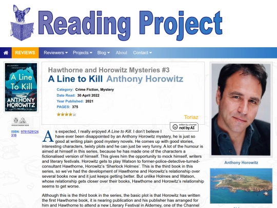 BookReviews/ALineToKill_AnthonyHorowitz screenshot