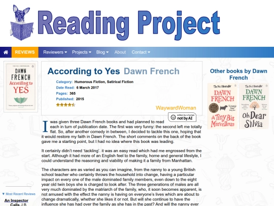 BookReviews/AccordingToYes_DawnFrench screenshot