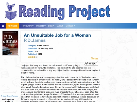 BookReviews/AnUnsuitableJobForAWoman_PDJames screenshot