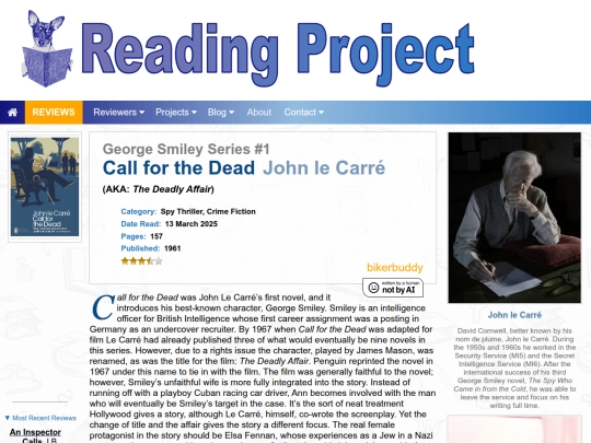 BookReviews/CallForTheDead_JohnLeCarre screenshot