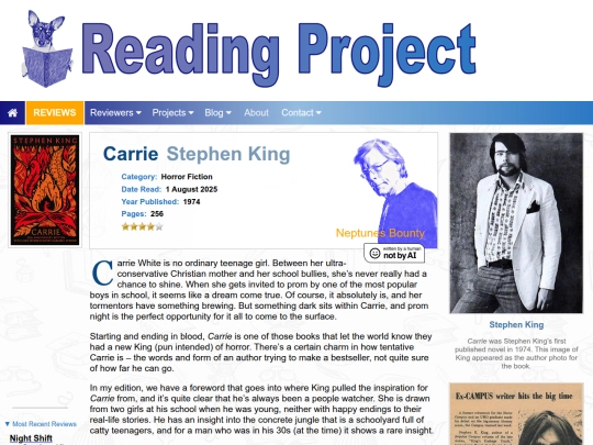 BookReviews/Carrie_StephenKing screenshot