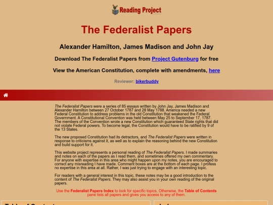 BookReviews/FederalistPapers/AINDEX screenshot
