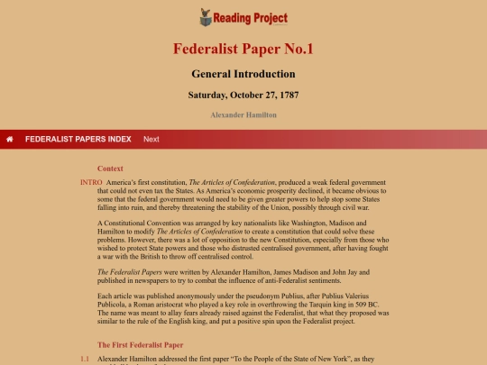 BookReviews/FederalistPapers/Fed01 screenshot