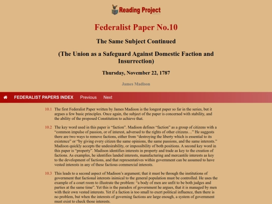 BookReviews/FederalistPapers/Fed10 screenshot