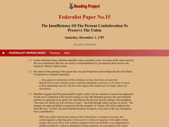 BookReviews/FederalistPapers/Fed15 screenshot