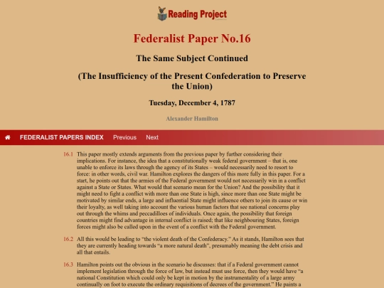 BookReviews/FederalistPapers/Fed16 screenshot
