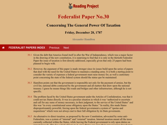 BookReviews/FederalistPapers/Fed30 screenshot
