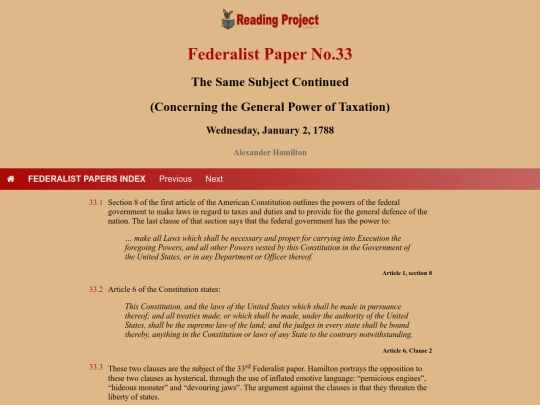 BookReviews/FederalistPapers/Fed33 screenshot