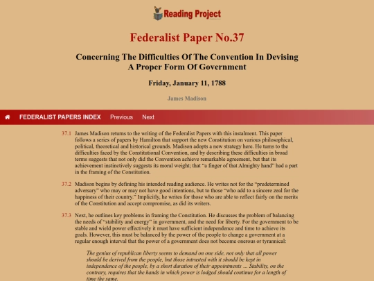 BookReviews/FederalistPapers/Fed37 screenshot