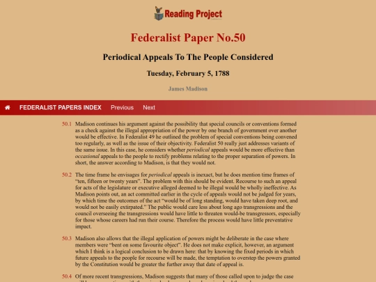 BookReviews/FederalistPapers/Fed50 screenshot