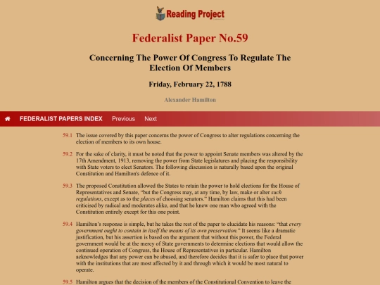 BookReviews/FederalistPapers/Fed59 screenshot