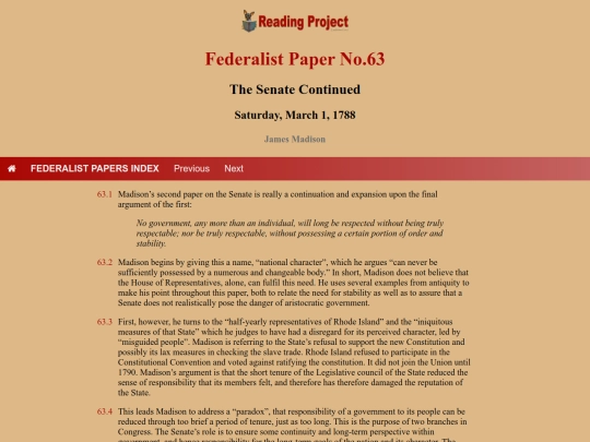 BookReviews/FederalistPapers/Fed63 screenshot