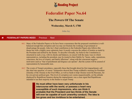 BookReviews/FederalistPapers/Fed64 screenshot