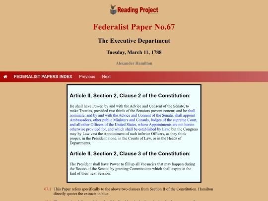 BookReviews/FederalistPapers/Fed67 screenshot