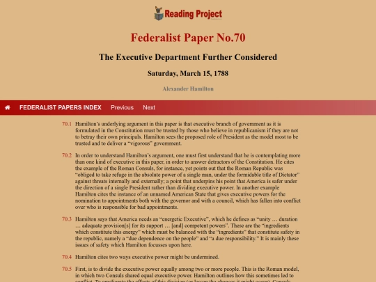 BookReviews/FederalistPapers/Fed70 screenshot