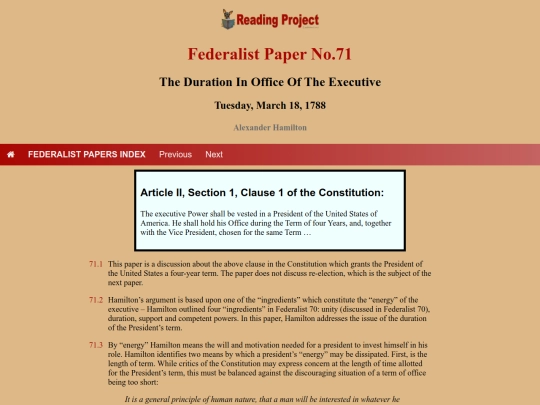 BookReviews/FederalistPapers/Fed71 screenshot