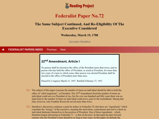 BookReviews/FederalistPapers/Fed72 screenshot