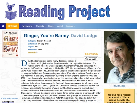 BookReviews/GingerYoureBarmy_DavidLodge screenshot