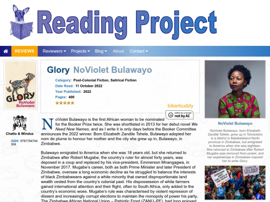 BookReviews/Glory_NoVioletBulawayo screenshot
