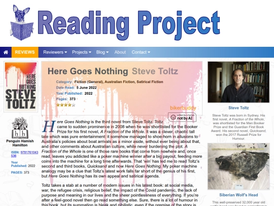 BookReviews/HereGoesNothing_SteveToltz screenshot