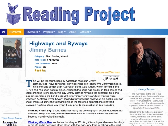 BookReviews/HighwaysAndByways_JimmyBarnes screenshot