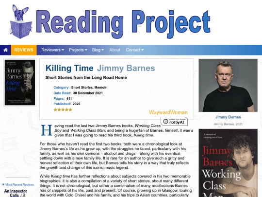 BookReviews/KillingTime_JimmyBarnes screenshot