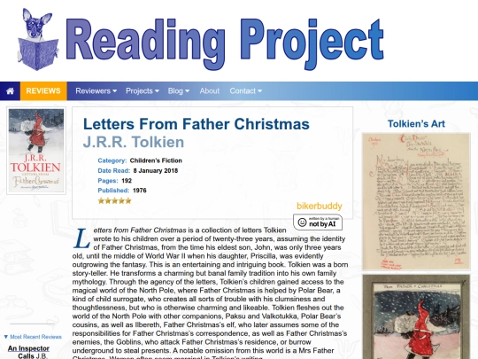 BookReviews/LettersFromFatherChristmas_JRRTolkien screenshot